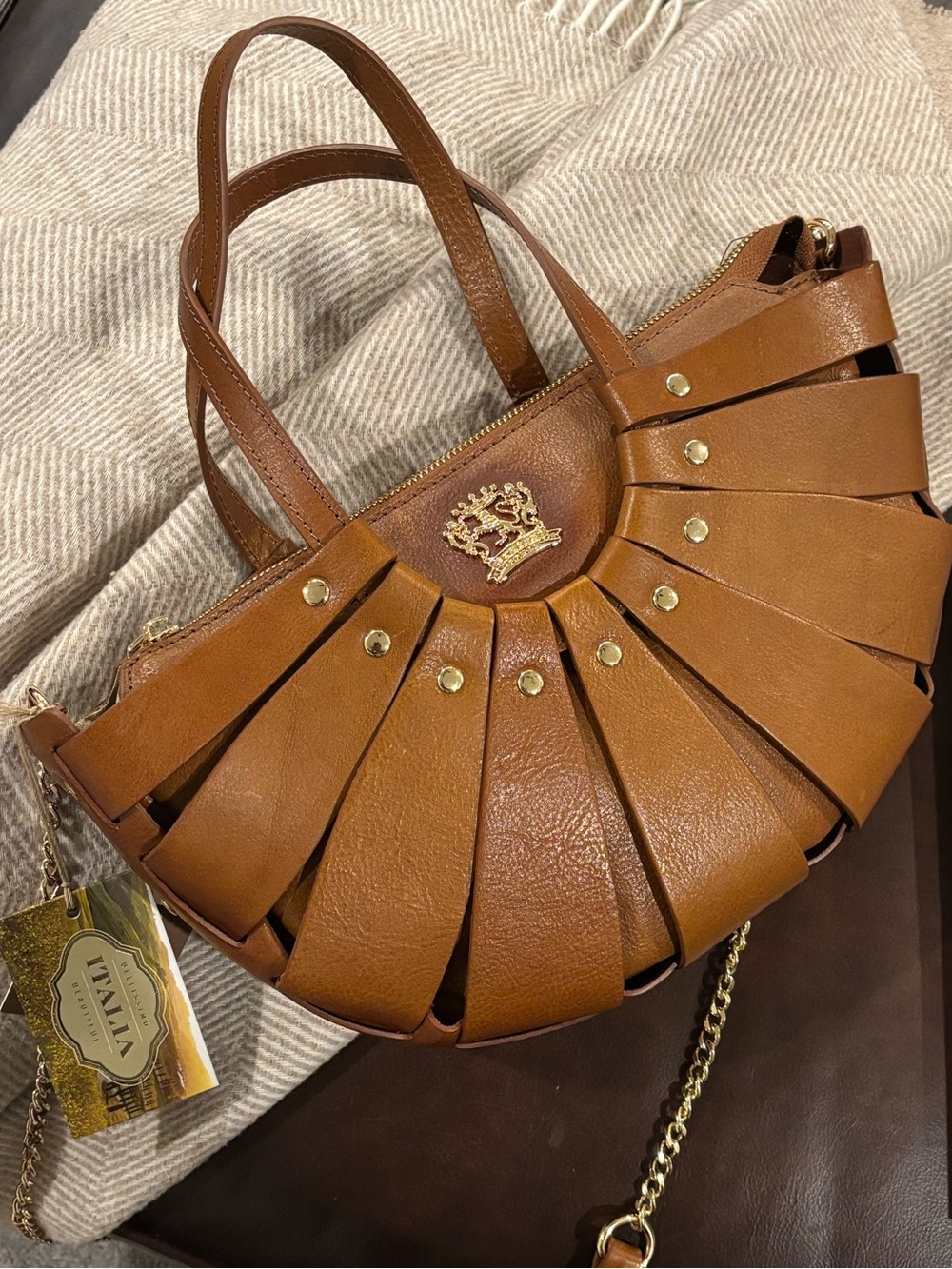LUCOLENA DI PRATSI Italian Leather Bag + Dust Bag